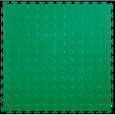 LOCK-TILE Lock-Tile® PVC Floor Tiles, LK009, 19.5x19.5", Coin, Green LK009